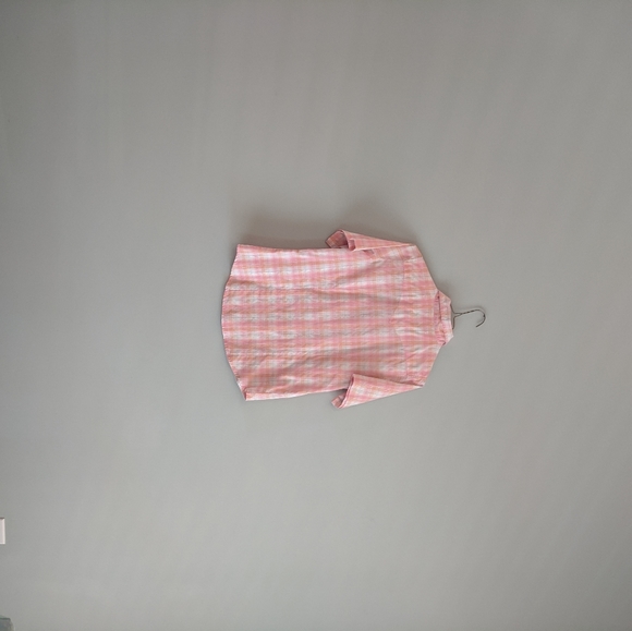 Wrangler Western Shirt Size Small Pearl Snap Short sleeve Pink Peach - Picture 6 of 10
